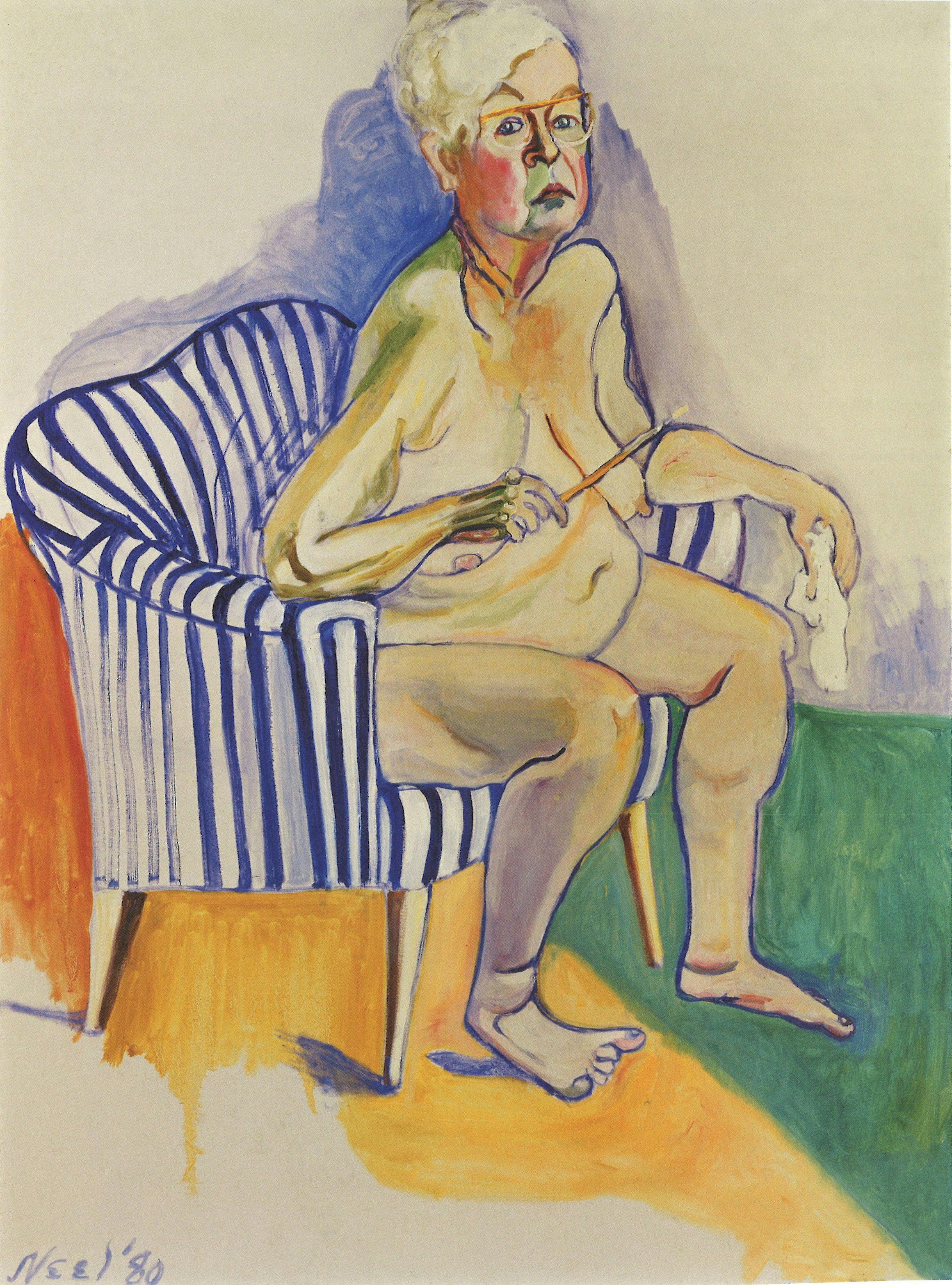 A painting by Alice Neel titled Self-Portrait, dated 1980